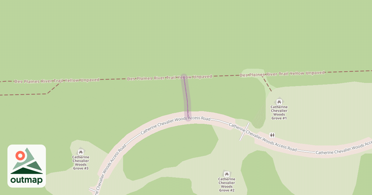 Map of Des Plaines River Trail Tan Unpaved Spur