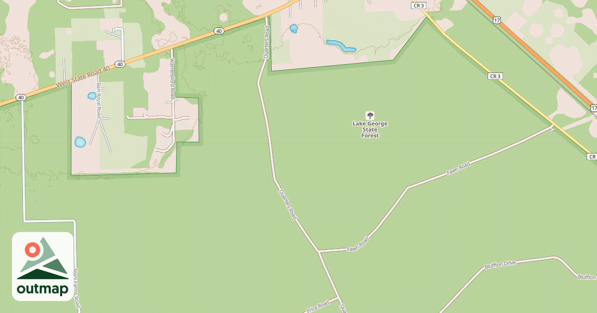 Map of Lake George State Forest Trail