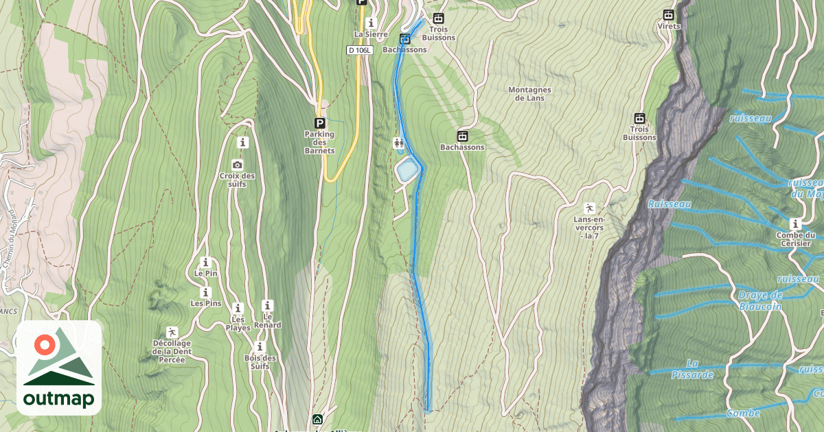 Map of Combe Oursière