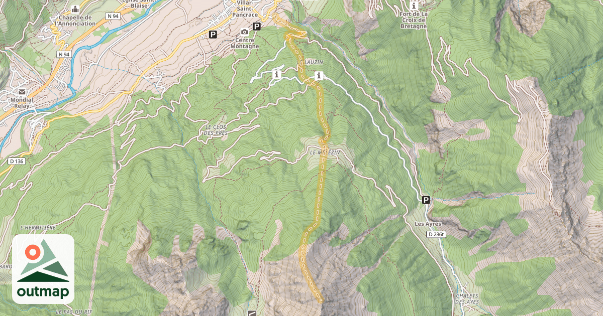 Map of Cime de Mélézin — Villar-Saint-Pancrace