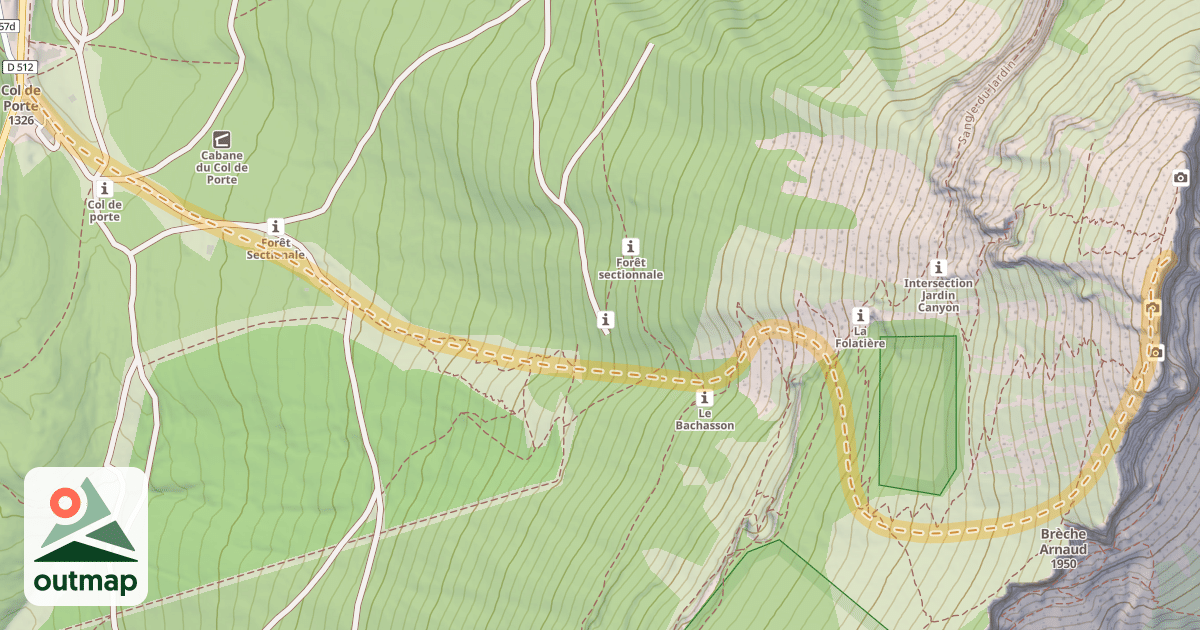 Map of Chamechaude — Col de Porte