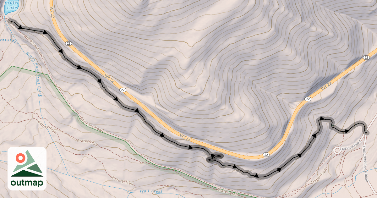 Map of Parallel Trail (Bicycle Only Downhill Only)