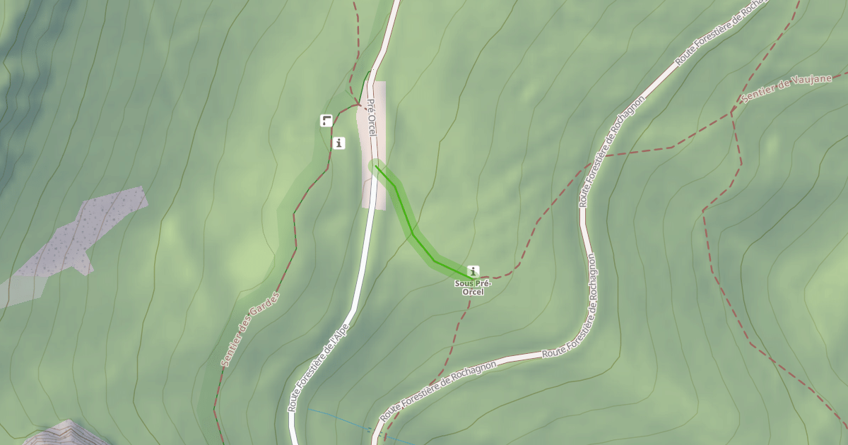 Map preview of Sentier de Vaujane