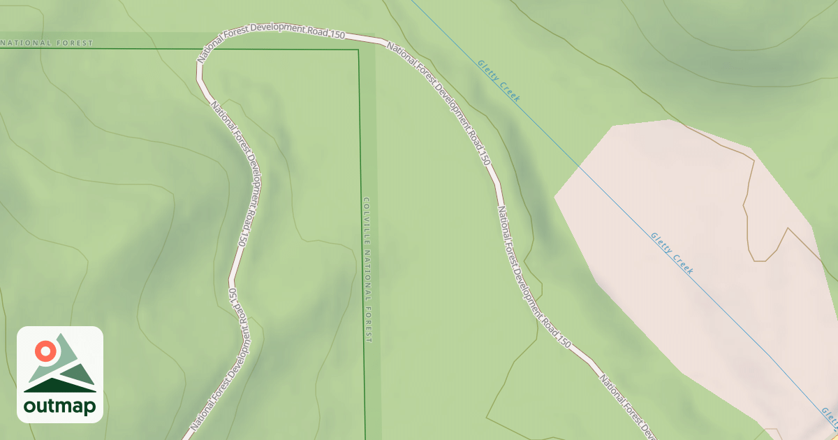 Map of GLETTY CREEK WEST