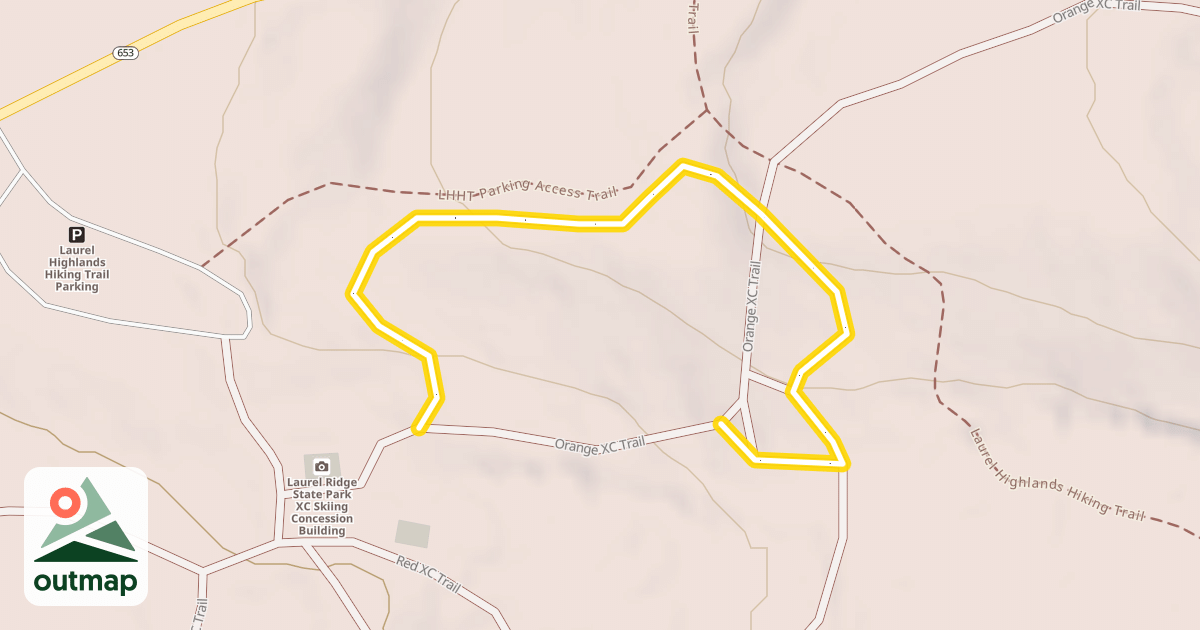 Map of Orange XC Trail - Hill Bypass