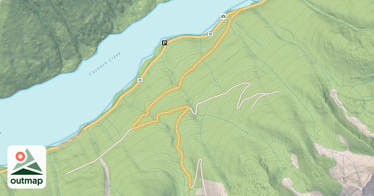 Map of Steep Creek Forest Serivce Road
