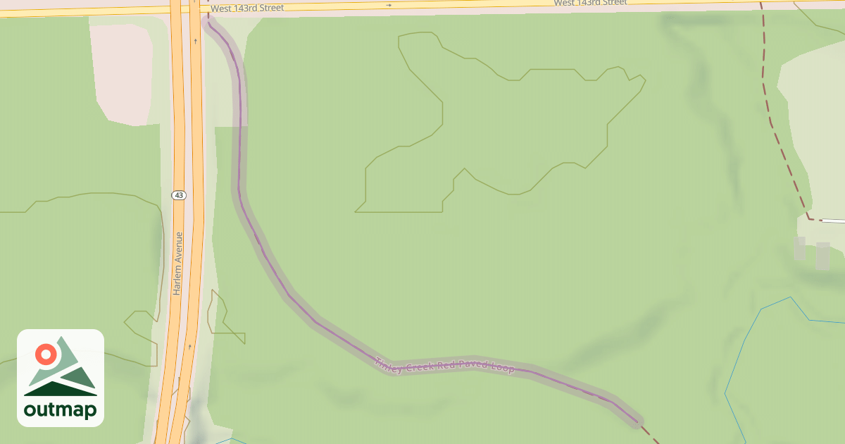Map of Tinley Creek Red Paved Loop