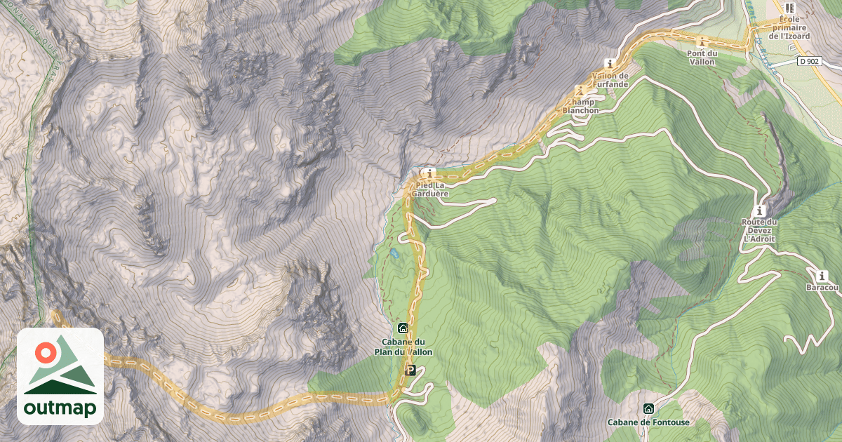 Map of Pic du Béal Céveilhan — Arvieux