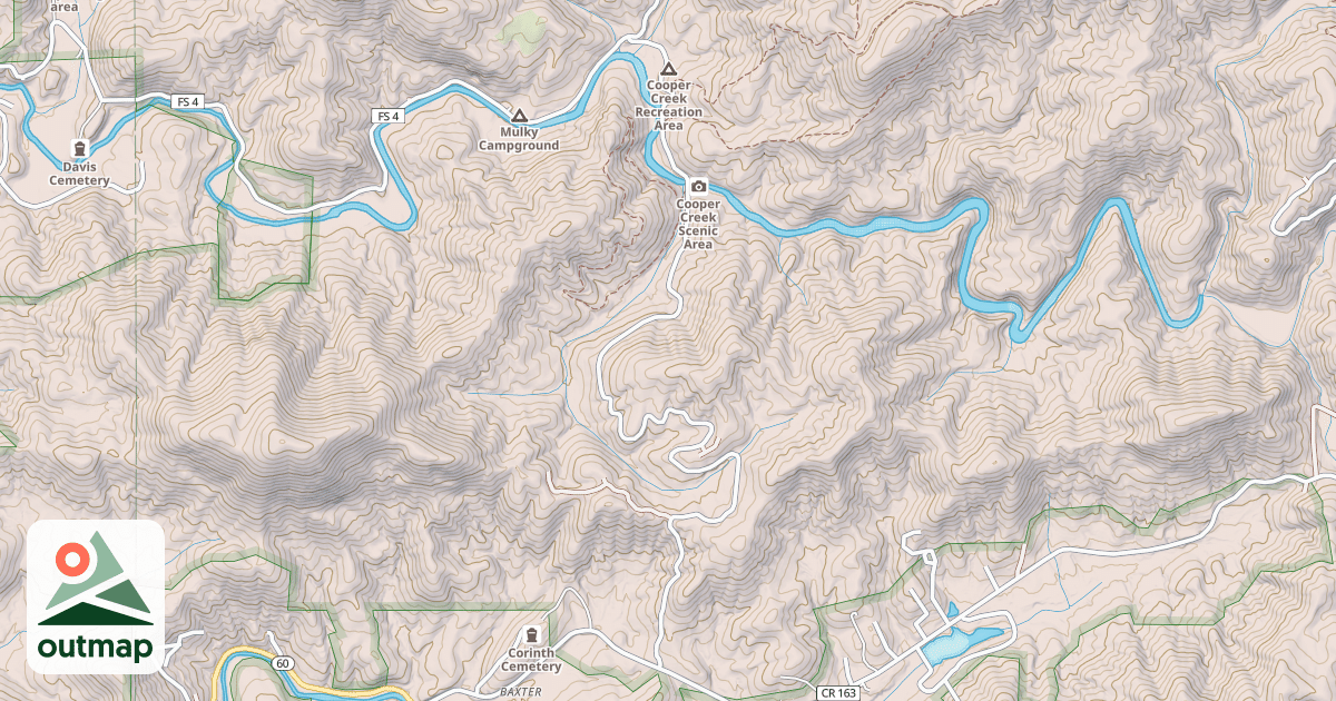 Map of CAVENDER GAP