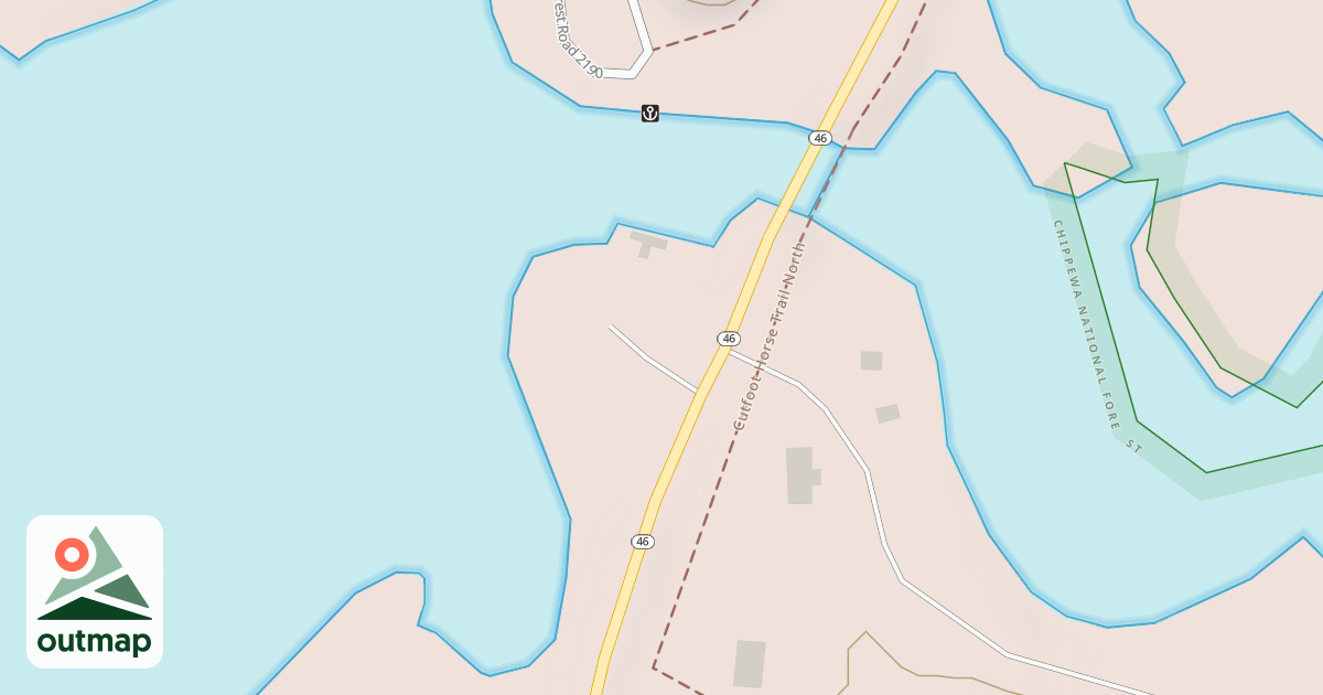 Map of CUT FOOT SIOUX FISH PIER ROAD