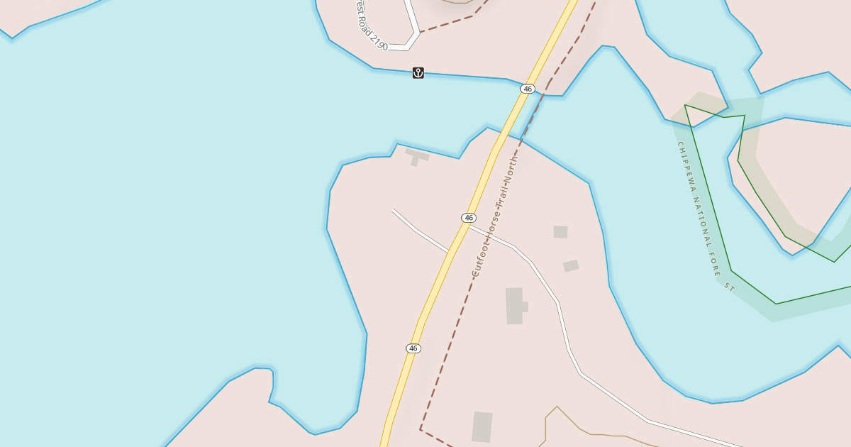 Map preview of CUT FOOT SIOUX FISH PIER ROAD