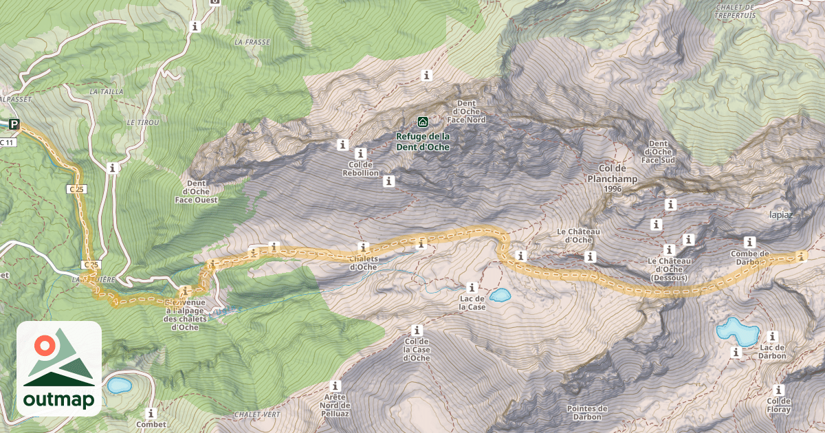 Map of Col de Pavis — Malpasset