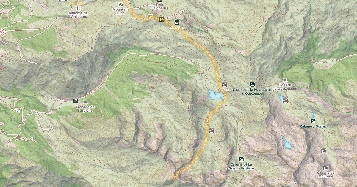 Map preview of Soum de Léviste — Station de Hautacam - Col de Tramassel ou de Buraou
