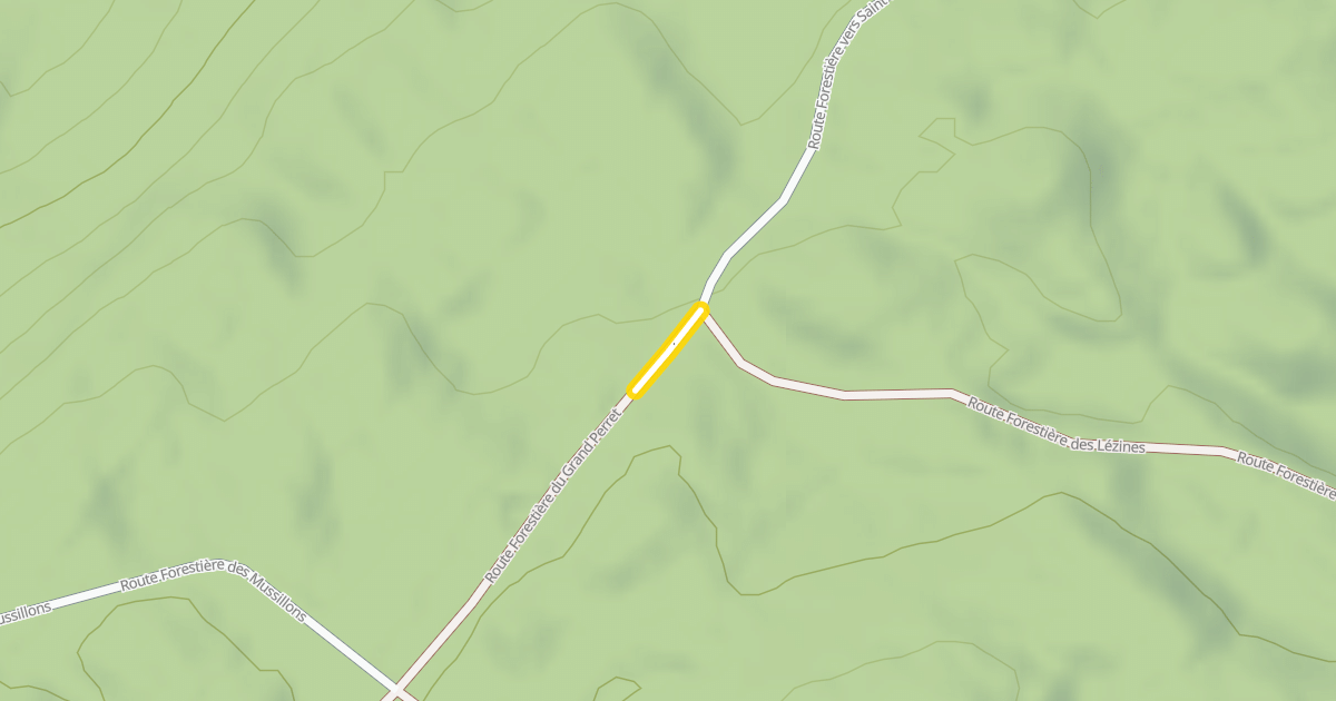 Map preview of Route Forestière du Grand Perret
