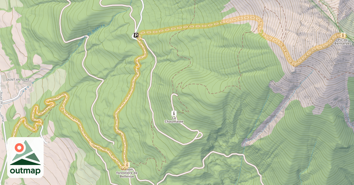 Map of Pic de Bernadez — Saint-Antoine