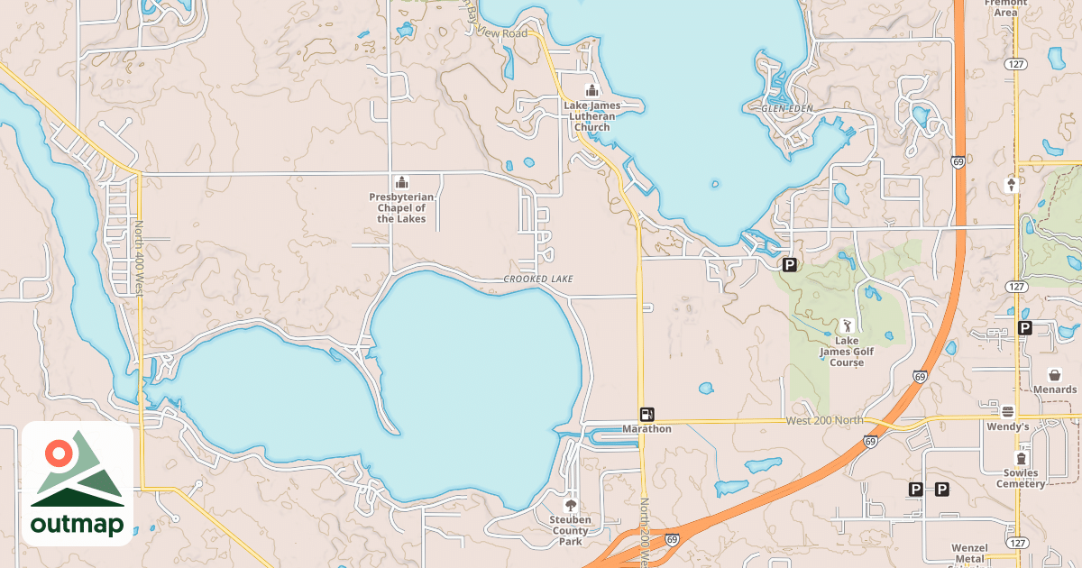 Map of Potawatomi Snowmobile Trail