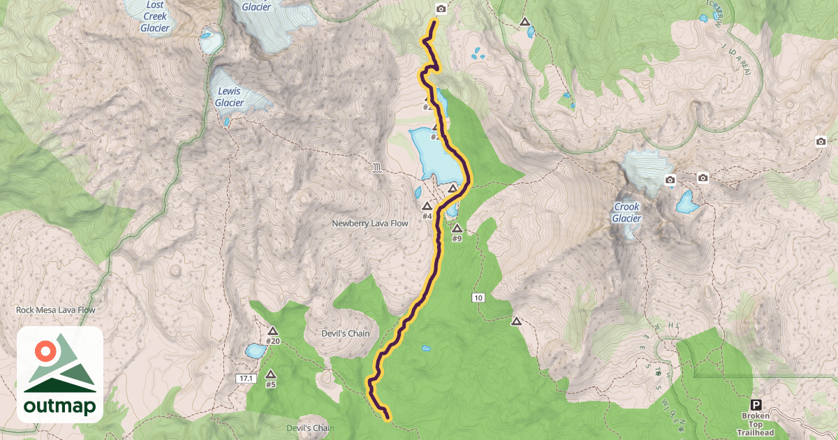 Map of Green Lakes Trail #17