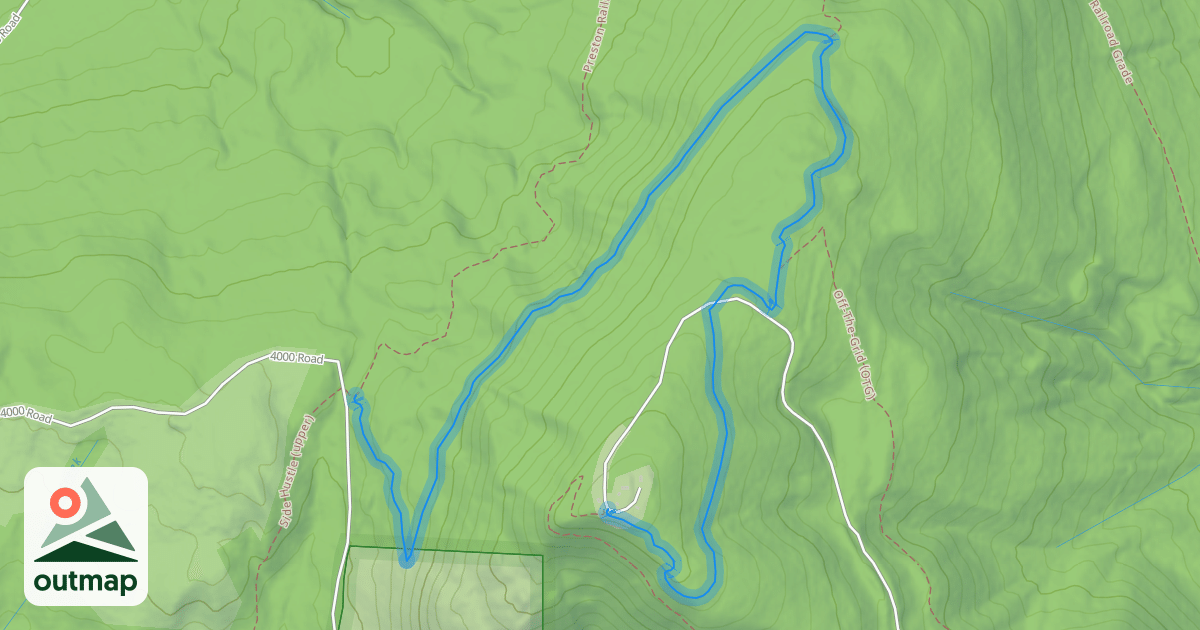 Map of East Tiger Summit Trail