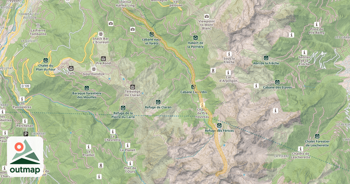 Map of Brèche du Frêne — Pont Sarret