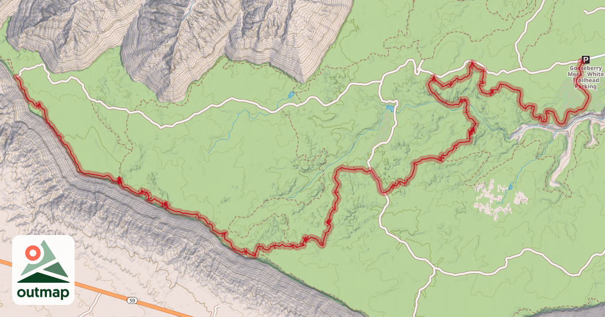 Map of South Rim Trail