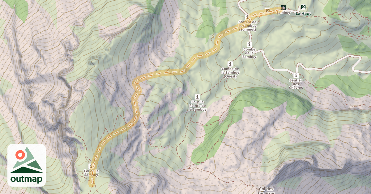 Map of Col de la Sambuy — Télésiège de la Sambuy