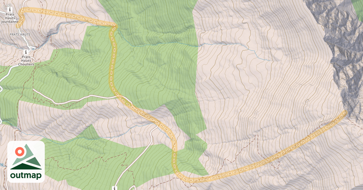 Map of La Gardiole de l'Alp — Pras Hauts