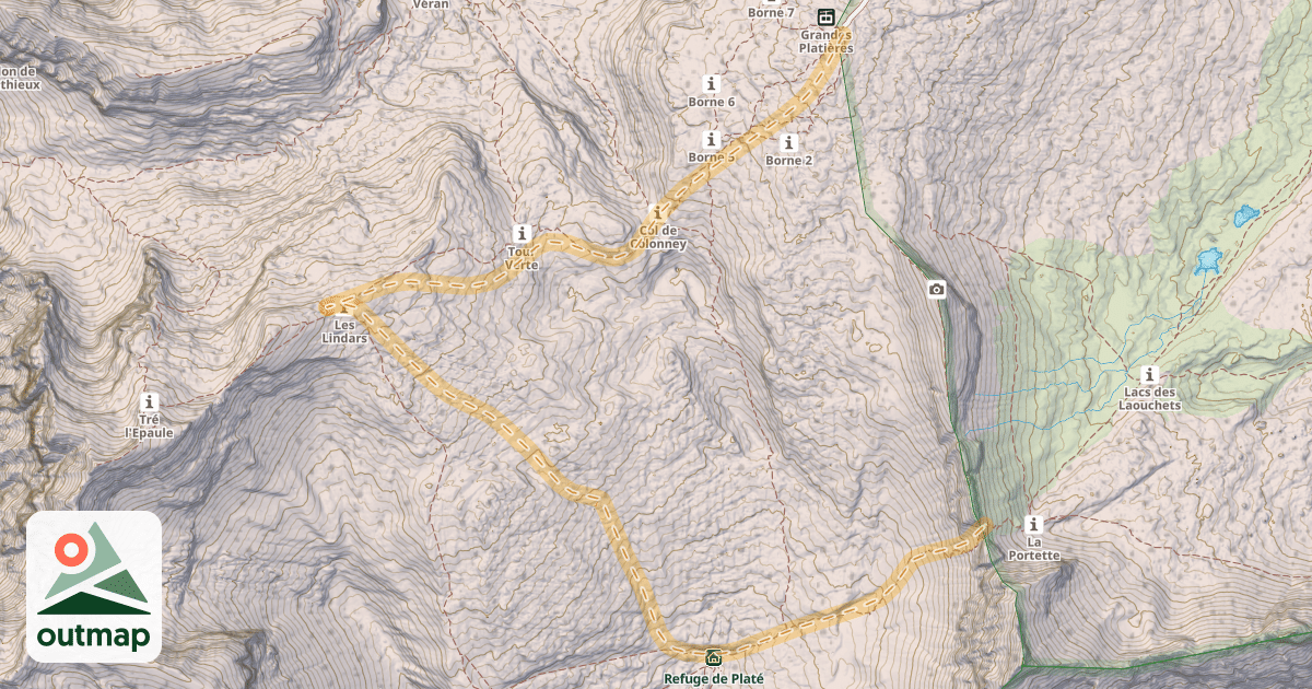 Map of Col de la Portette — Les Grandes Platières