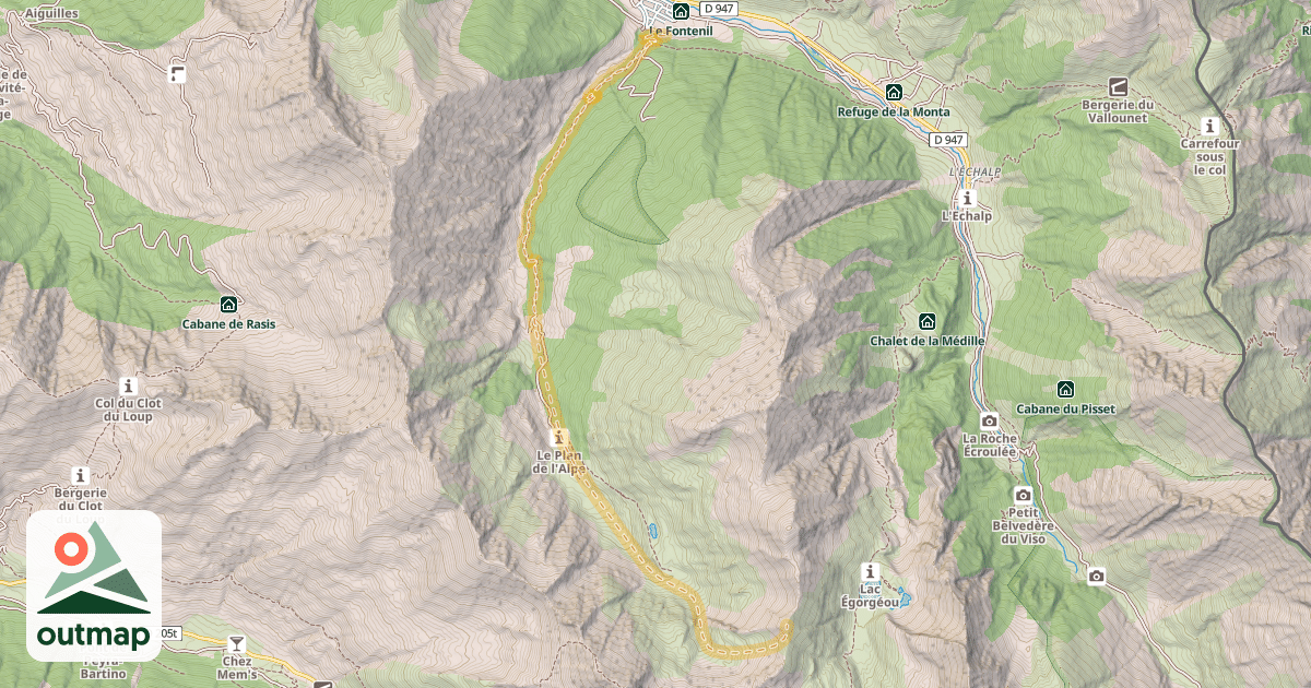 Map of Crête de Cornouailles — Ristolas