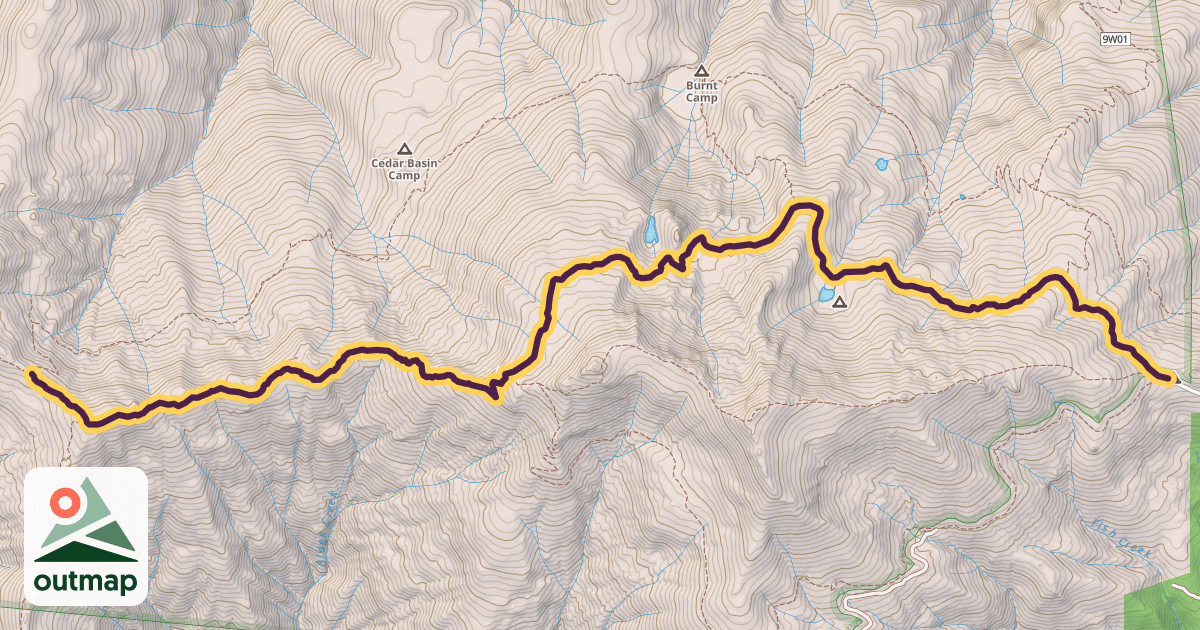 Map of Ides Cove Loop Trail in Tehama