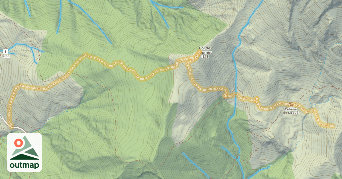 Map of Licoué retour par le Col de Loumet