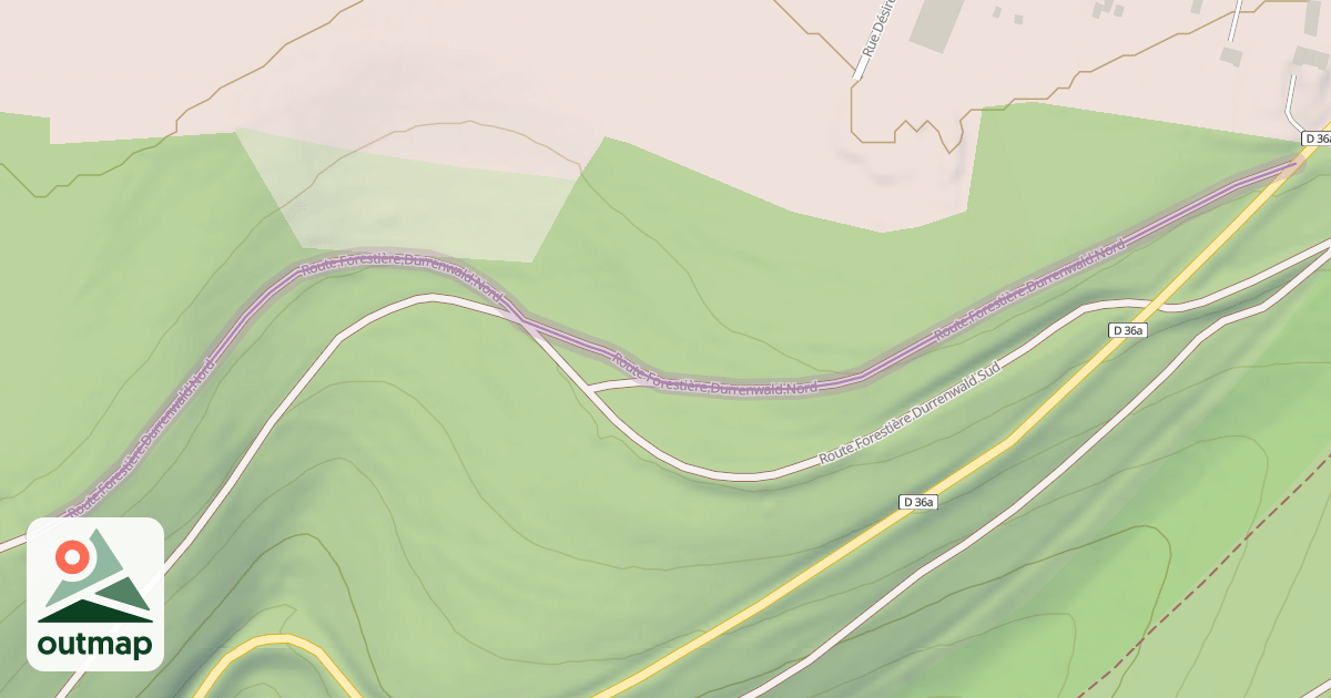 Map of Route Forestière Durrenwald Nord