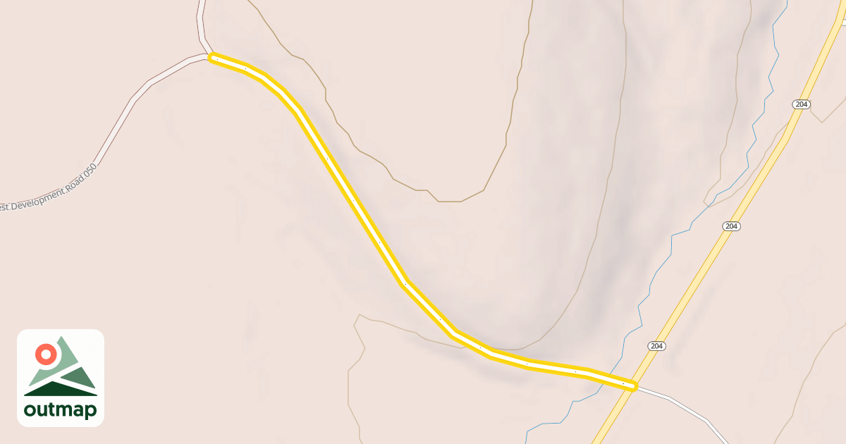 Map of National Forest Development Road 050