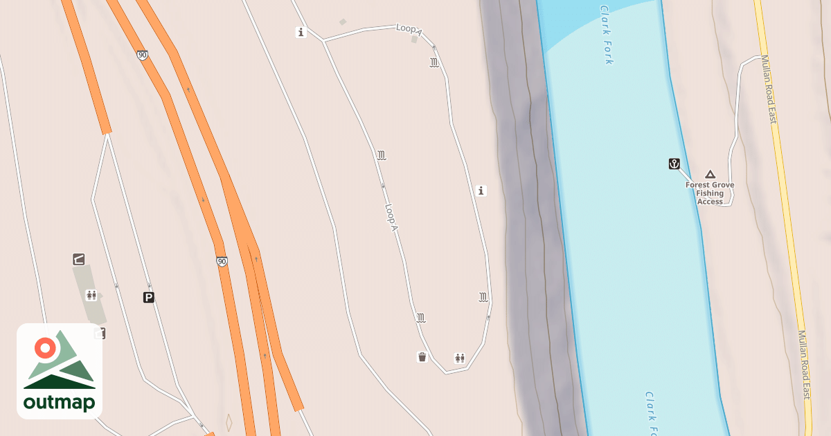 Map of QUARTZ FLAT CAMP LOOP A