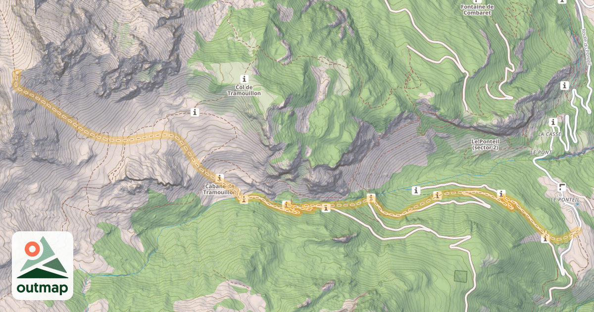 Map of Crête de Gaulent — Le Ponteil