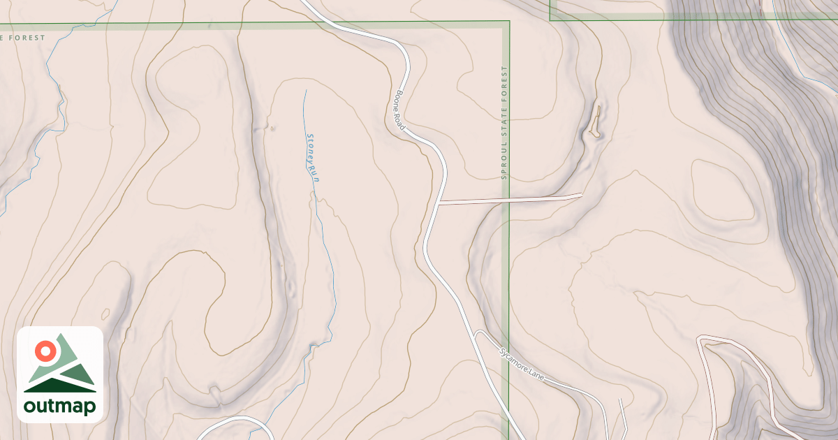 Map of Two Mile Run Snowmobile Trails