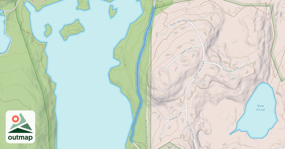 Map of Charlottesburg Road - Unpaved - Gated / Splitrock Trail (Dk Blue)