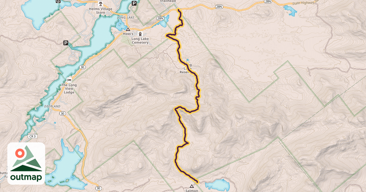 Map of Northville-Placid Trail