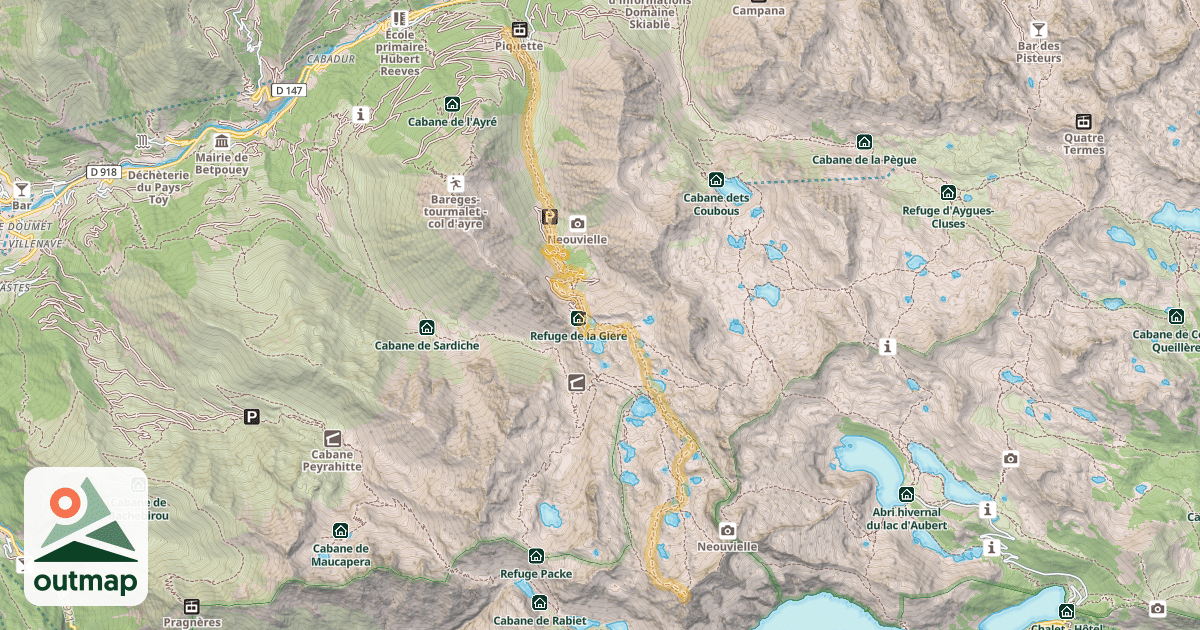 Map of Turon de Néouvielle — Barèges
