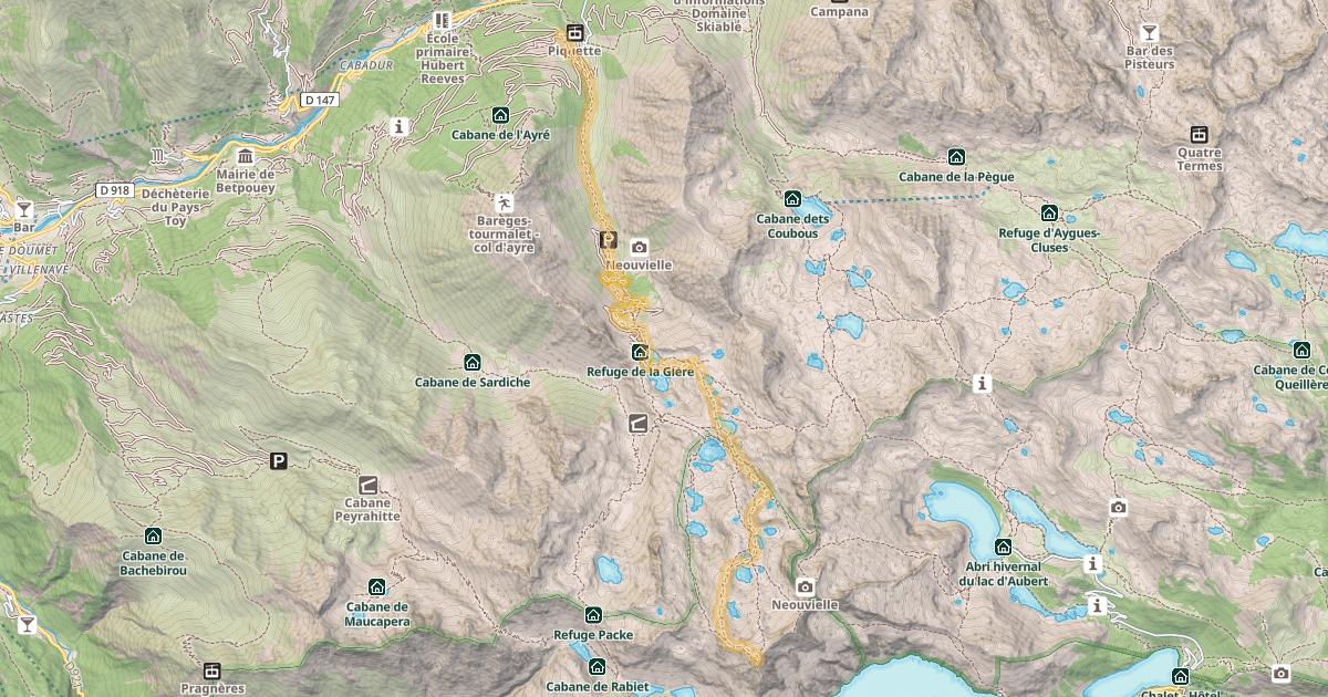 Map preview of Turon de Néouvielle — Barèges