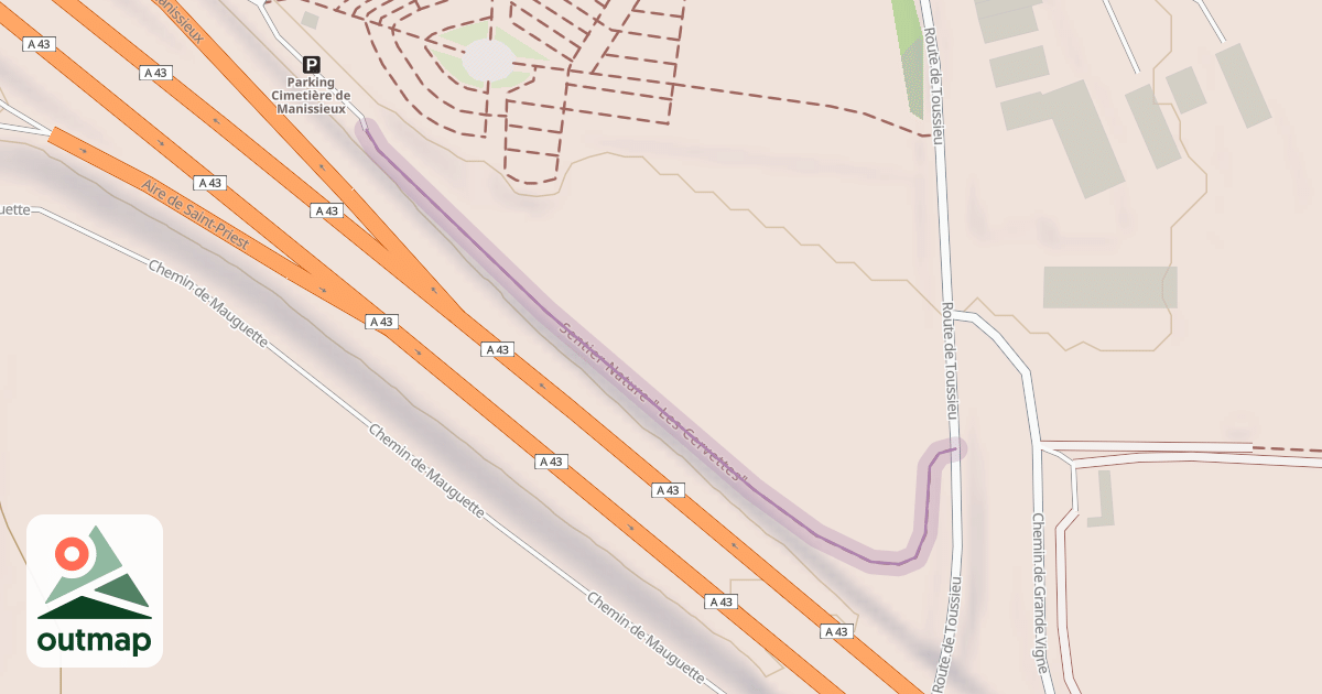 Map of Sentier Nature " Les Cervettes"