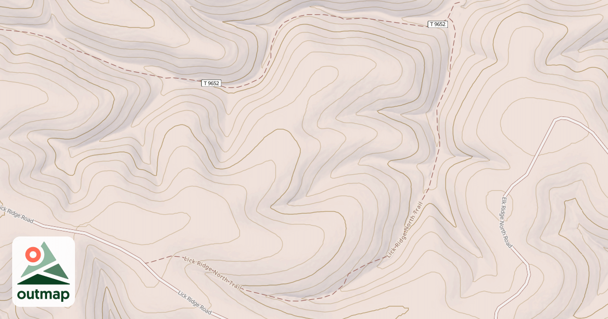 Map of Lick Ridge N.