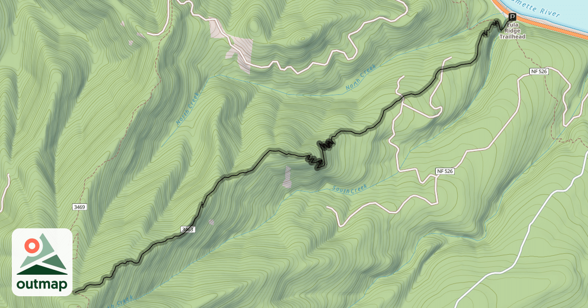 Map of Eula Ridge Trail #3463