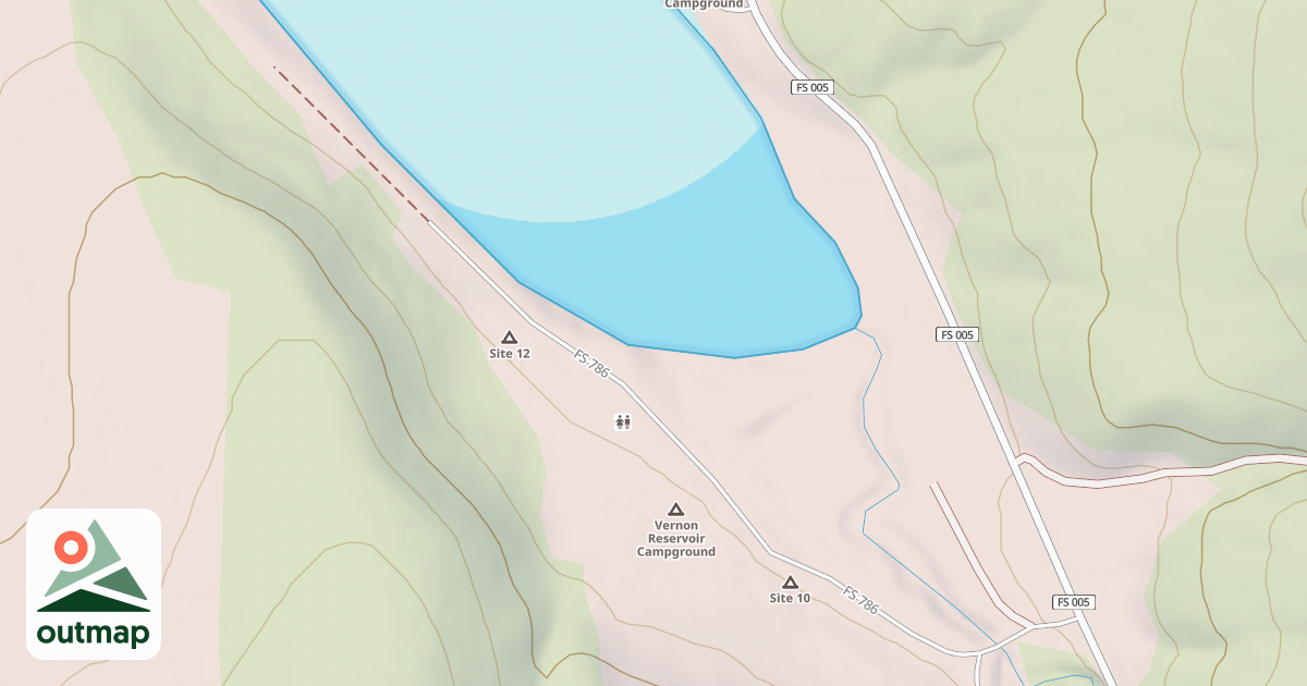 Map of VERNON RESERVOIR WEST