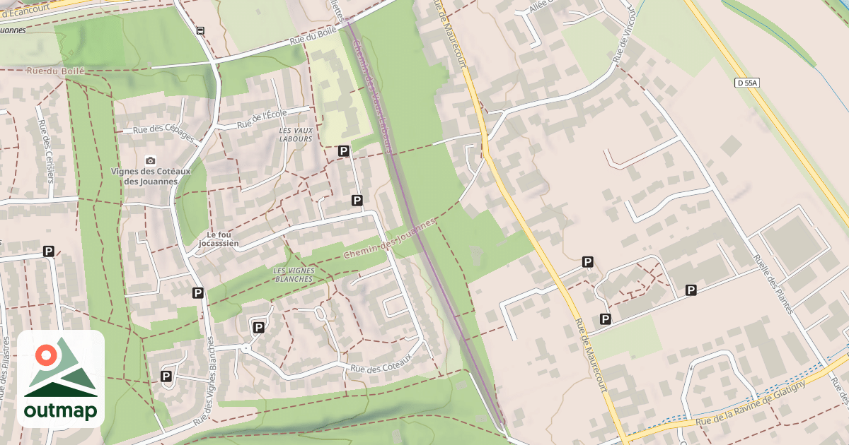 Map of Chemin des Vaux-Labours
