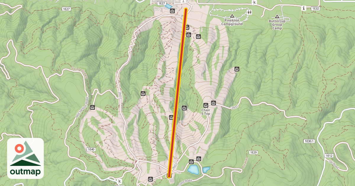 Map of Chair 1 East-Mountain Xpress