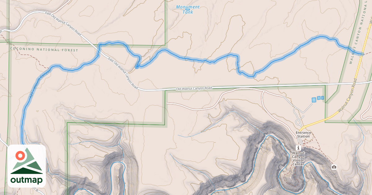 Map of AZT - Walnut Canyon