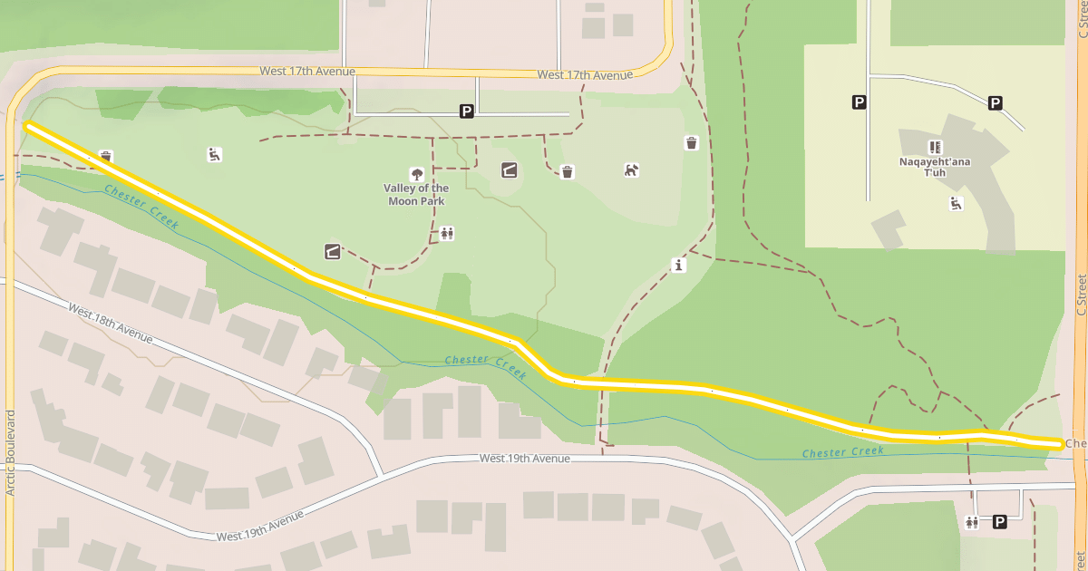Map preview of Chester Creek Trail