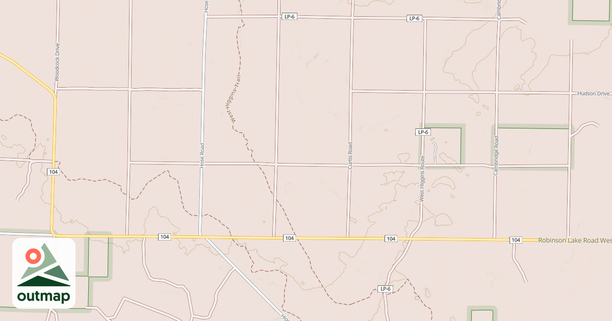 Map of West Higgins Trail