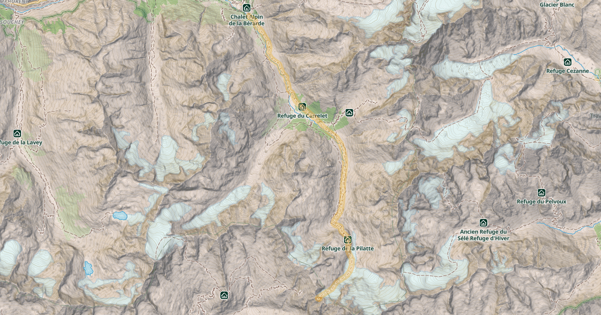 Map preview of Col du Clot — La Bérarde