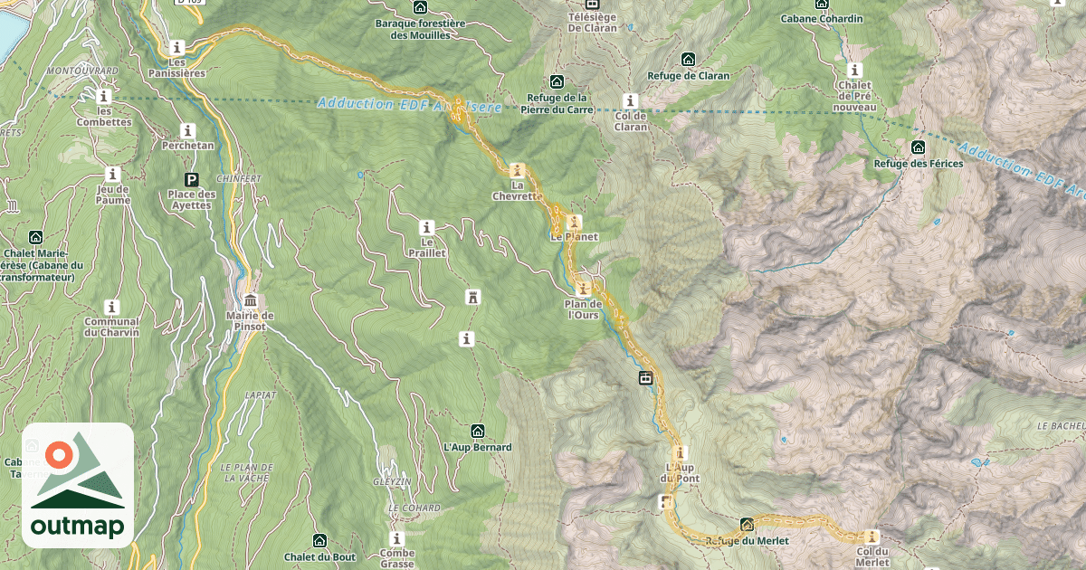 Map of Col du Merlet — Le Pont du Veyton